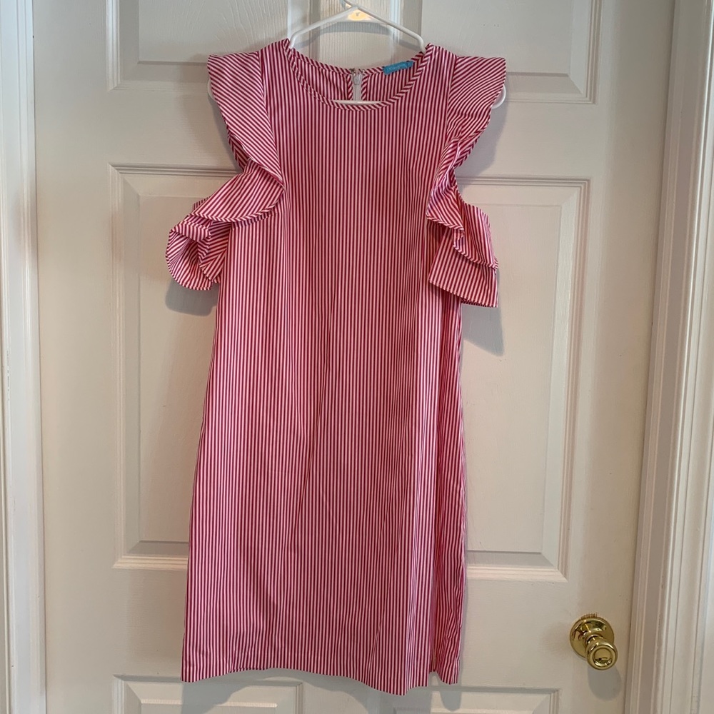 J McLaughlin Juliette ruffle cold shoulder dress